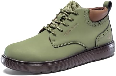 FLYLAND Men's Fashion Sneakers Chukaa Boots Leather Shoes Lace Up Lightweight Dress Boots Walking Driving Shoes