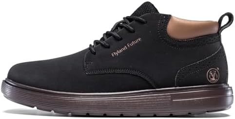 FLYLAND Men's Fashion Sneakers Chukaa Boots Leather Shoes Lace Up Lightweight Dress Boots Walking Driving Shoes