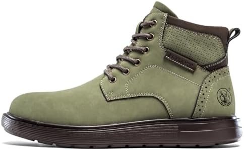 FLYLAND Men's Fashion Sneaker Chukka Boots Lace Up Leather Ankle Dress Boot Lightweight Non-Slip Walking Shoes