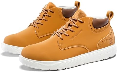 FLYLAND Men's Fashion Sneakers Chukaa Boots Leather Shoes Lace Up Lightweight Dress Boots Walking Driving Shoes