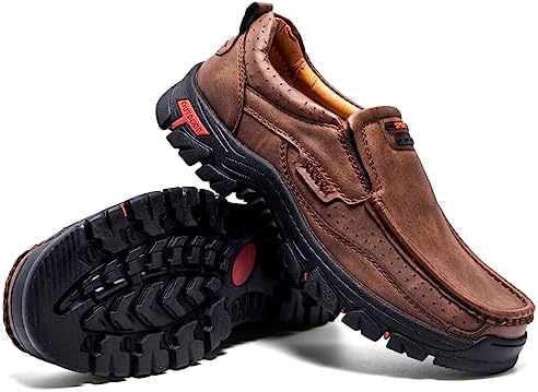 FLYLAND  Men's Fashion Loafers Vintage Classical Leather Ankle Boots Handmade Chukka Boots Daily Casual Work Office Shoes Driving Shoes