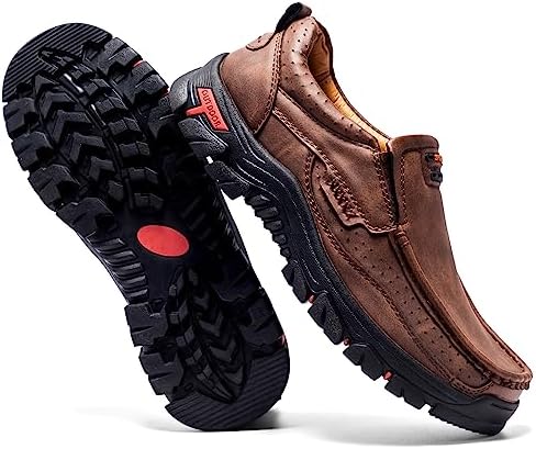 FLYLAND  Men's Fashion Loafers Vintage Classical Leather Ankle Boots Handmade Chukka Boots Daily Casual Work Office Shoes Driving Shoes