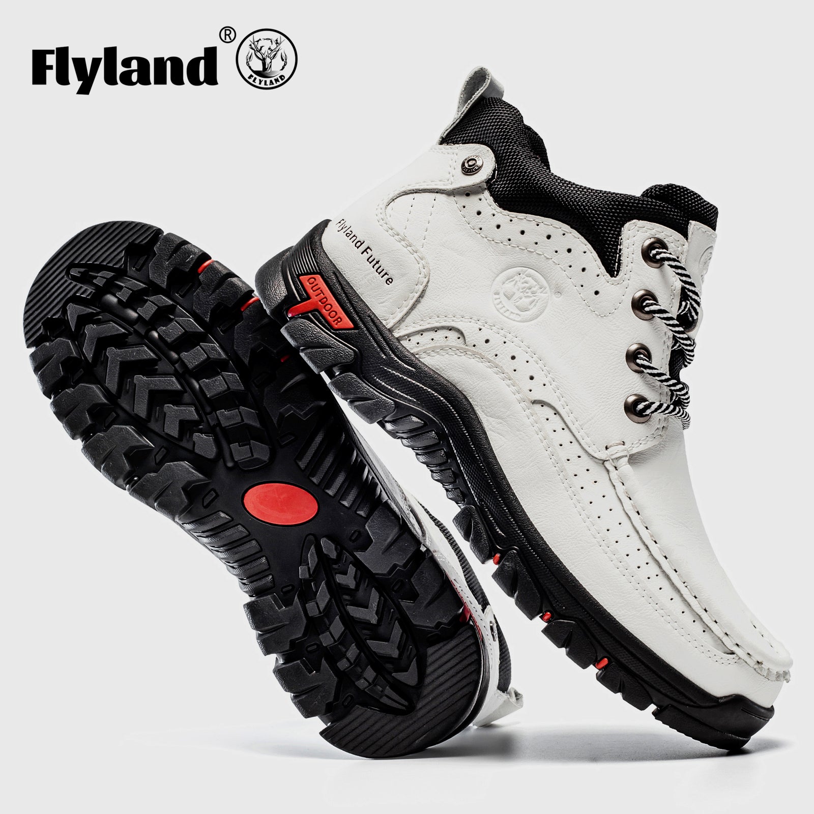 FLYLAND Men's Casual Boots Vintage Leather Ankle Dress Boot Chukka Boots Mid Top Non-Slip Driving Walking Shoes