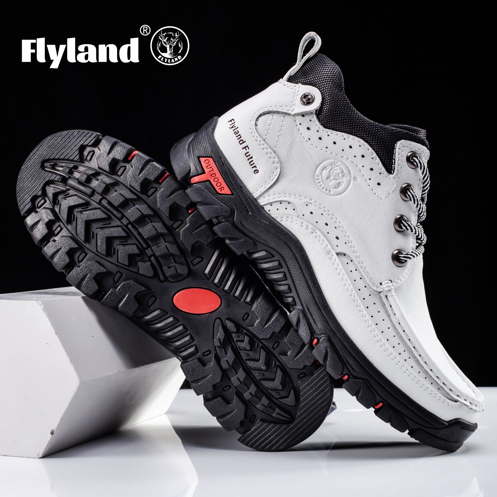 FLYLAND Men's Casual Boots Vintage Leather Ankle Dress Boot Chukka Boots Mid Top Non-Slip Driving Walking Shoes