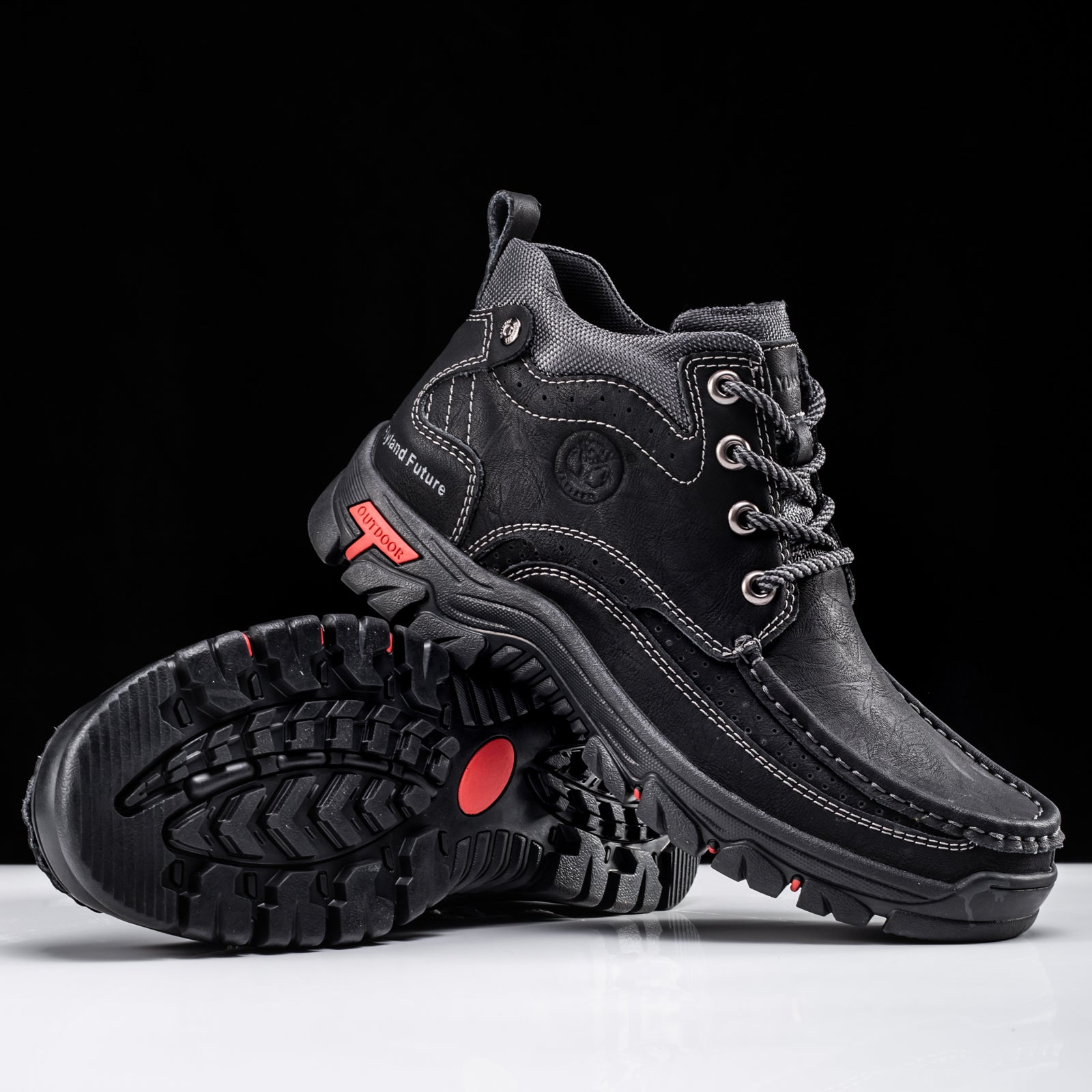 FLYLAND Men's Casual Boots Vintage Leather Ankle Dress Boot Chukka Boots Mid Top Non-Slip Driving Walking Shoes
