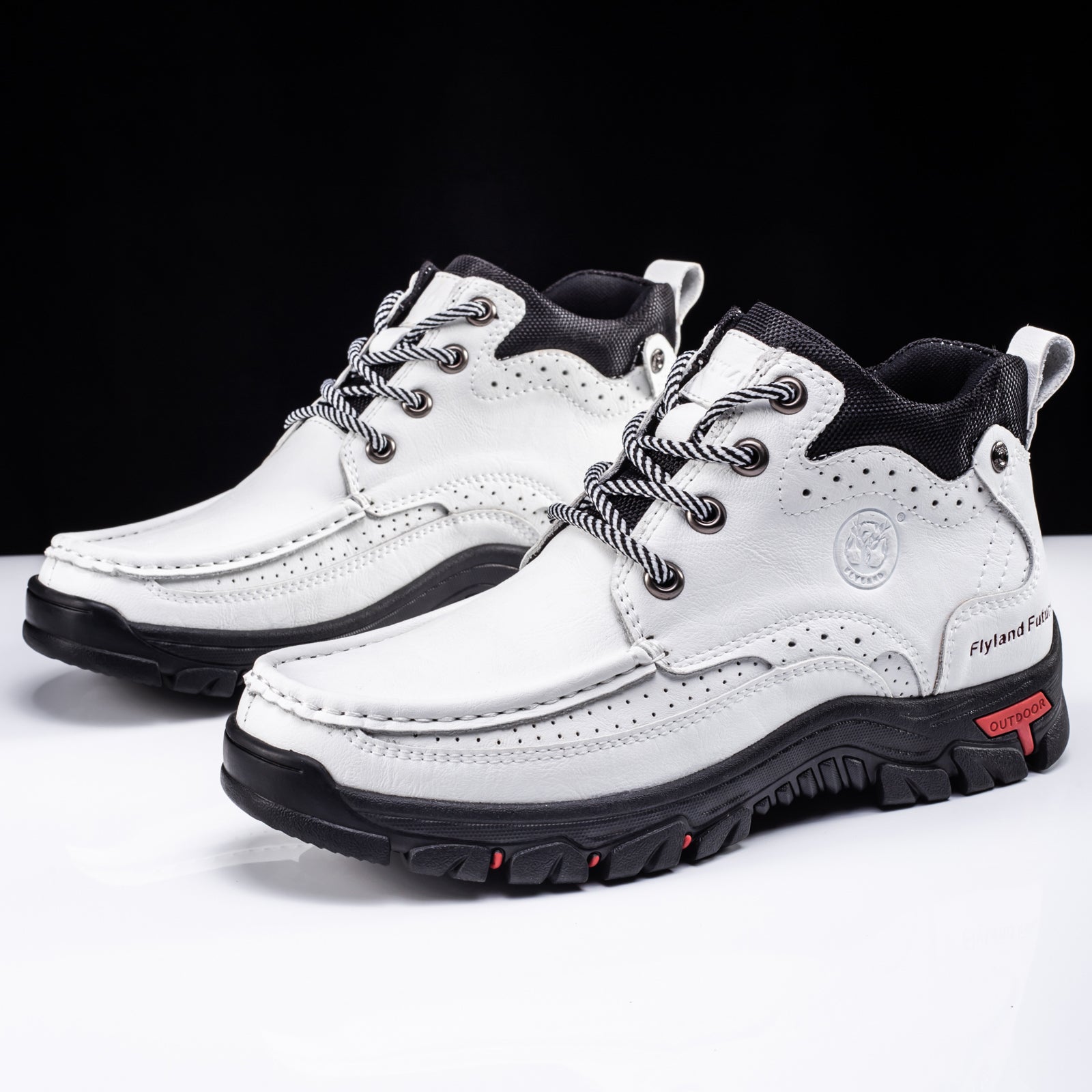 FLYLAND Men's Casual Boots Vintage Leather Ankle Dress Boot Chukka Boots Mid Top Non-Slip Driving Walking Shoes