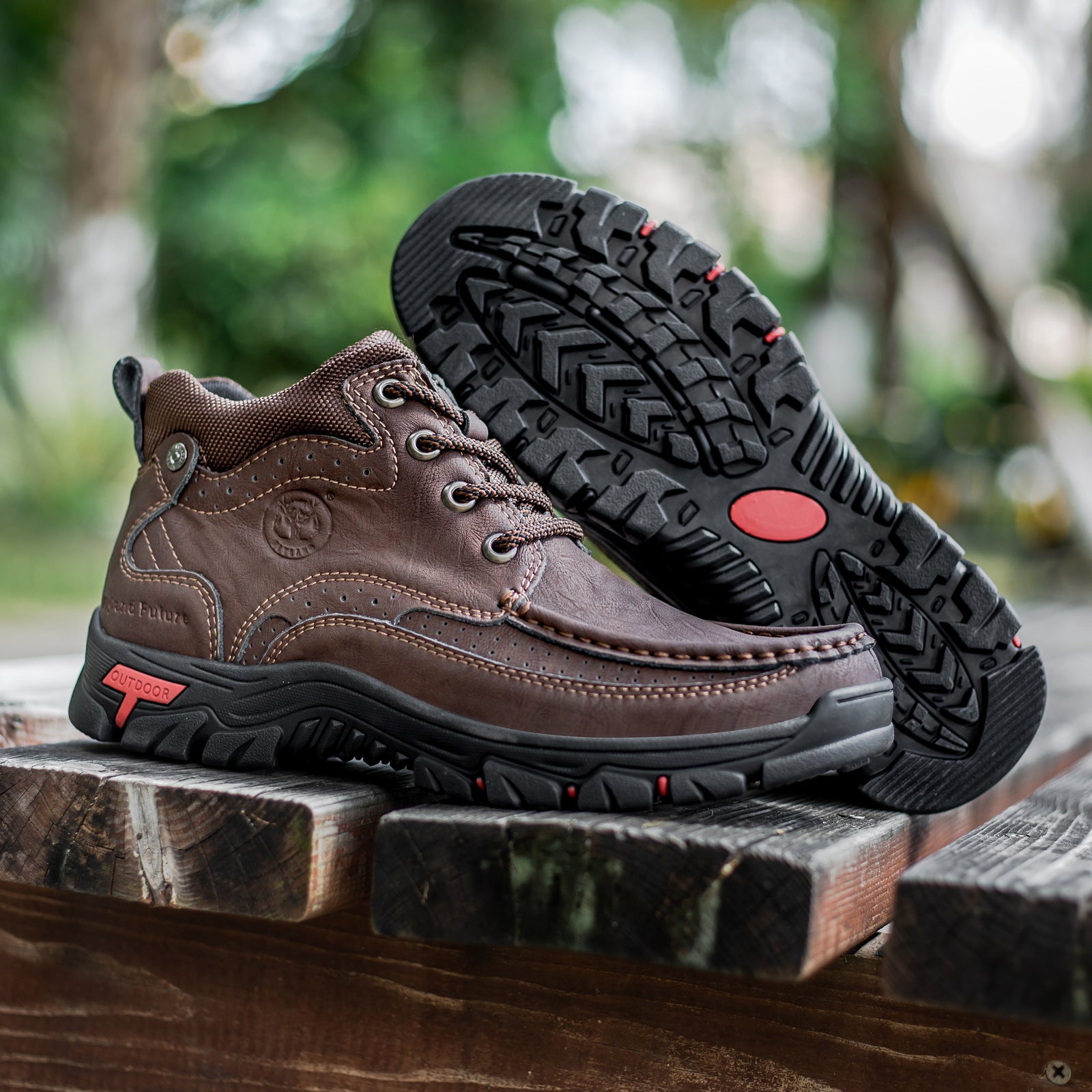 FLYLAND Men's Casual Boots Vintage Leather Ankle Dress Boot Chukka Boots Mid Top Non-Slip Driving Walking Shoes
