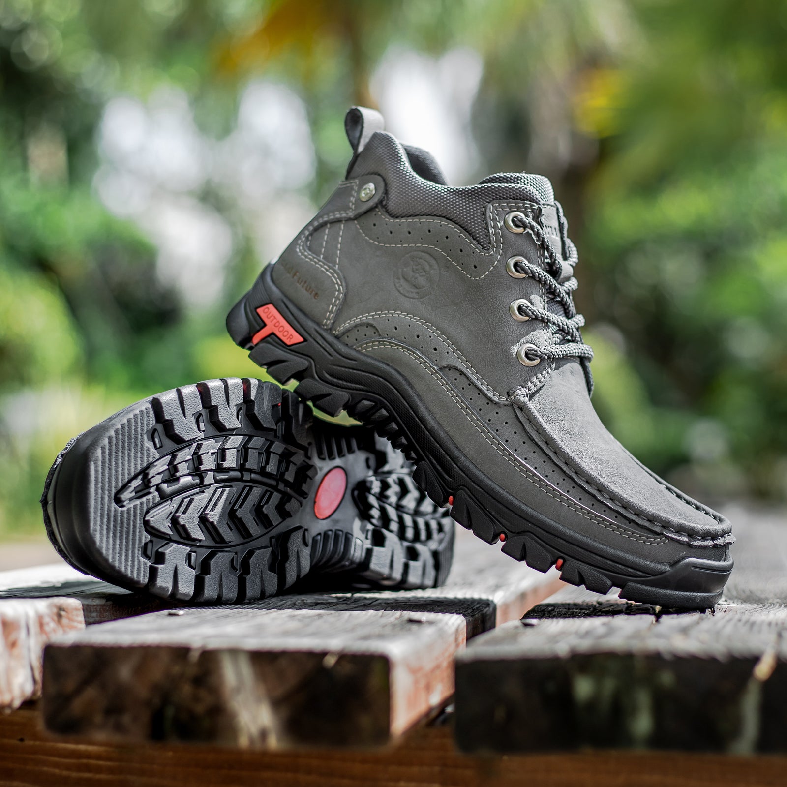 FLYLAND Men's Casual Boots Vintage Leather Ankle Dress Boot Chukka Boots Mid Top Non-Slip Driving Walking Shoes