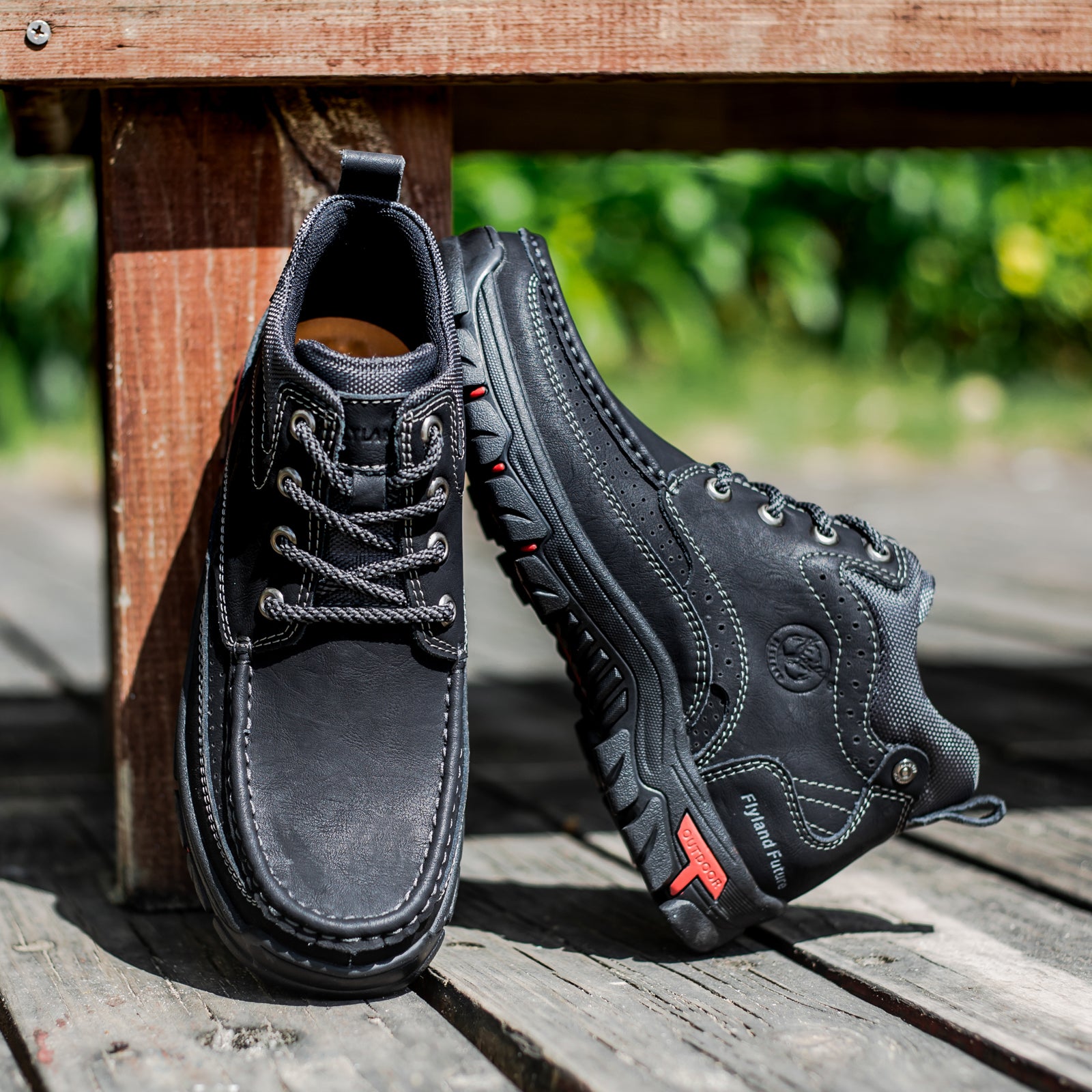 FLYLAND Men's Casual Boots Vintage Leather Ankle Dress Boot Chukka Boots Mid Top Non-Slip Driving Walking Shoes