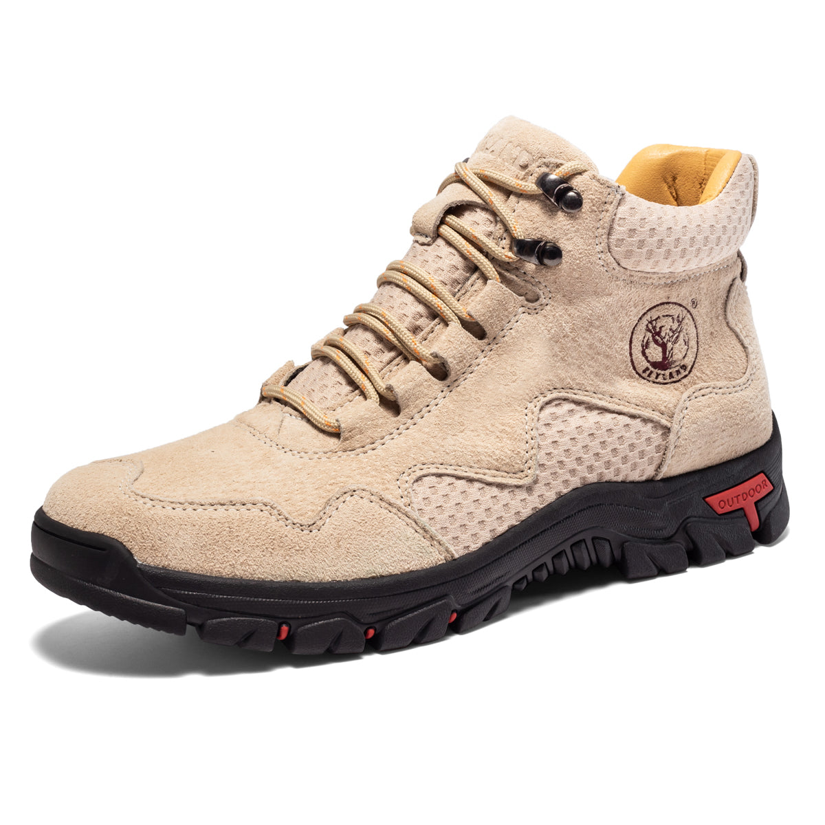 FLYLAND Men's Chukka Boots Casual Leather Shoes Ankle Shoes Non Slip Breathable Comfortable Mid Top for Driving Walking Outdoor