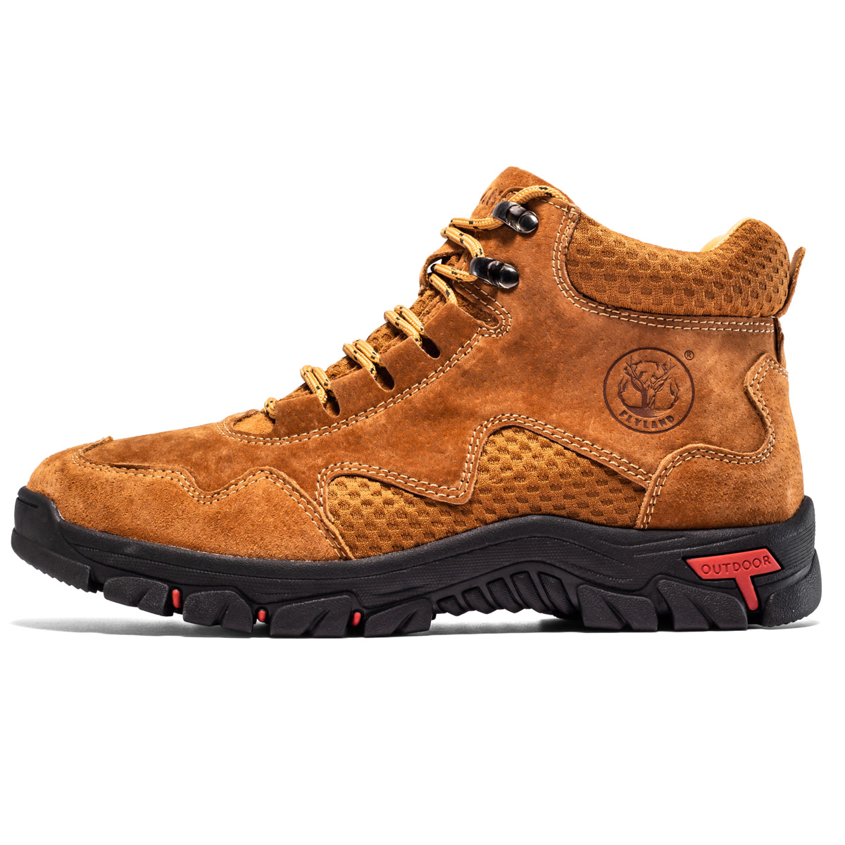 FLYLAND Men's Chukka Boots Casual Leather Shoes Ankle Shoes Non Slip Breathable Comfortable Mid Top for Driving Walking Outdoor