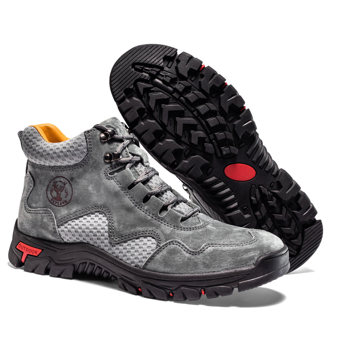 FLYLAND Men's Chukka Boots Casual Leather Shoes Ankle Shoes Non Slip Breathable Comfortable Mid Top for Driving Walking Outdoor