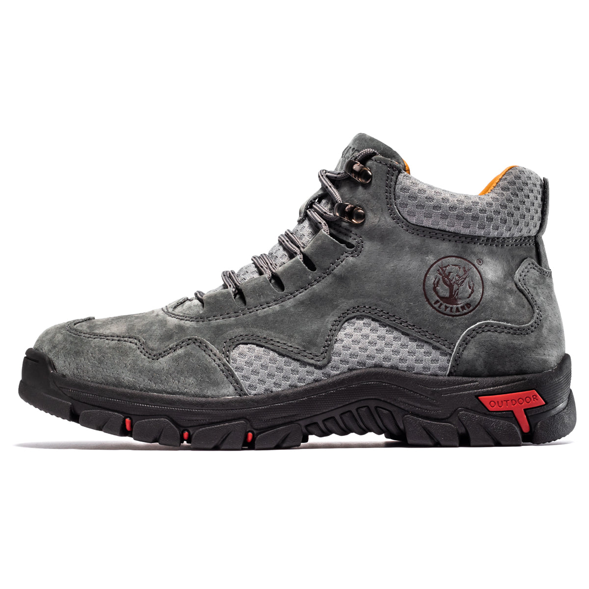 FLYLAND Men's Chukka Boots Casual Leather Shoes Ankle Shoes Non Slip Breathable Comfortable Mid Top for Driving Walking Outdoor