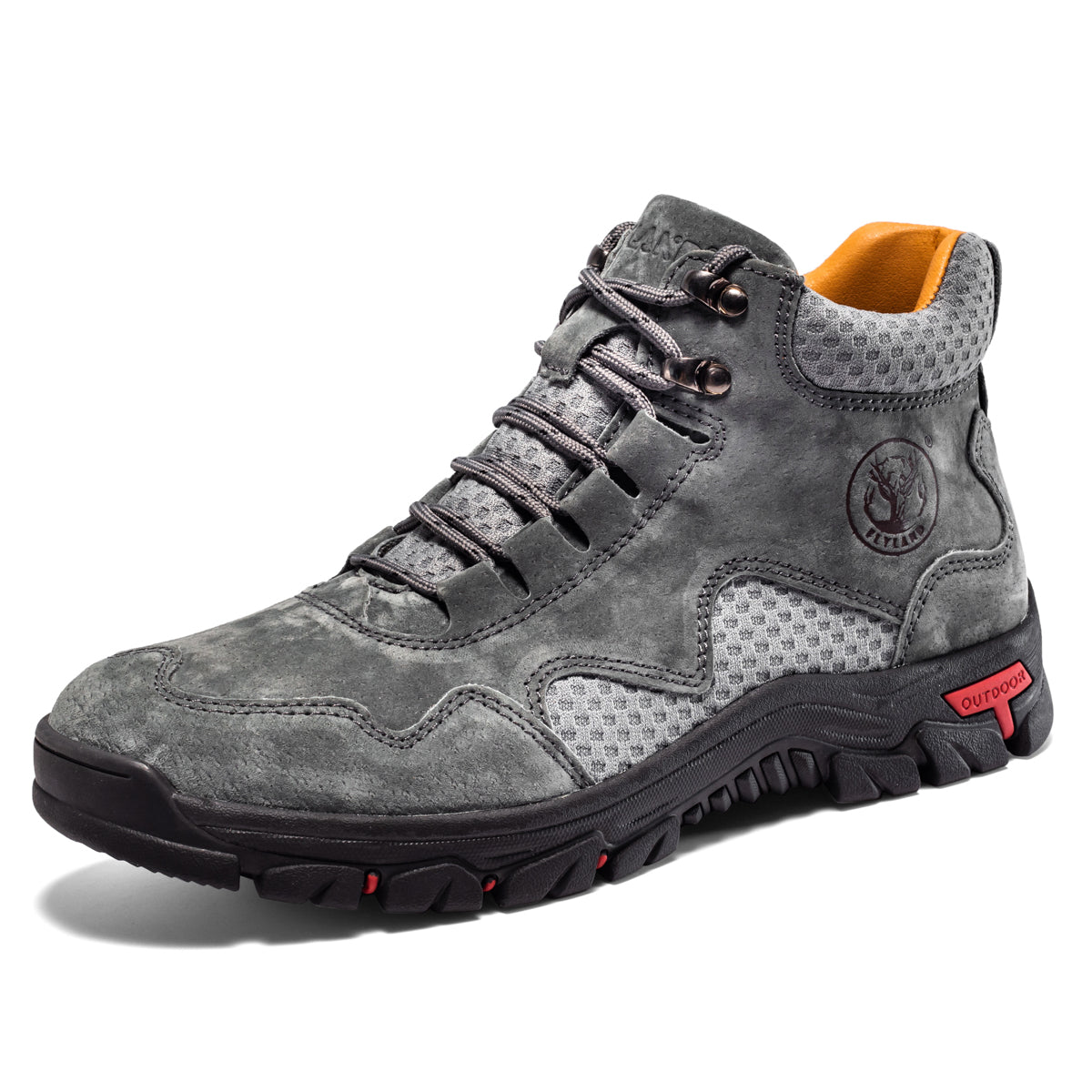 FLYLAND Men's Chukka Boots Casual Leather Shoes Ankle Shoes Non Slip Breathable Comfortable Mid Top for Driving Walking Outdoor