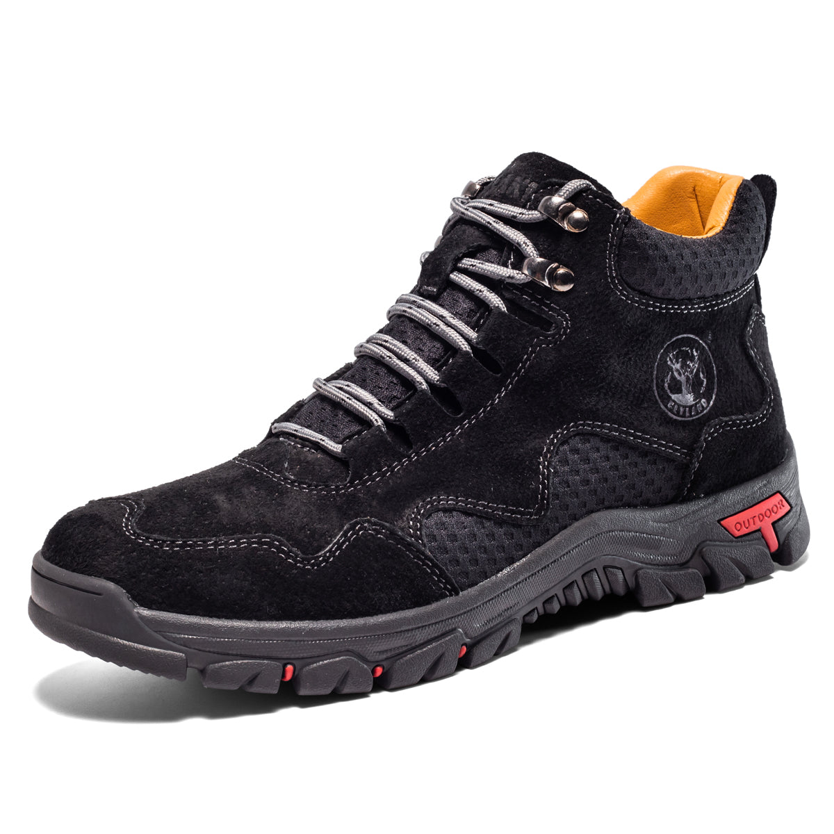 FLYLAND Men's Chukka Boots Casual Leather Shoes Ankle Shoes Non Slip Breathable Comfortable Mid Top for Driving Walking Outdoor