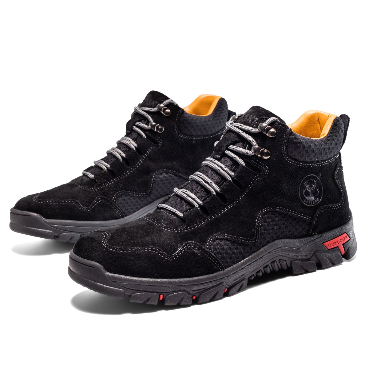 FLYLAND Men's Chukka Boots Casual Leather Shoes Ankle Shoes Non Slip Breathable Comfortable Mid Top for Driving Walking Outdoor