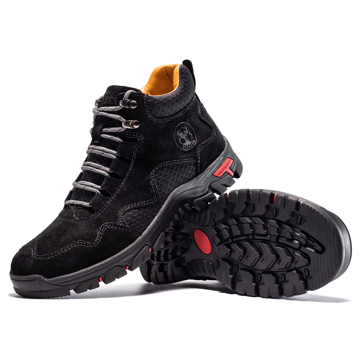FLYLAND Men's Chukka Boots Casual Leather Shoes Ankle Shoes Non Slip Breathable Comfortable Mid Top for Driving Walking Outdoor