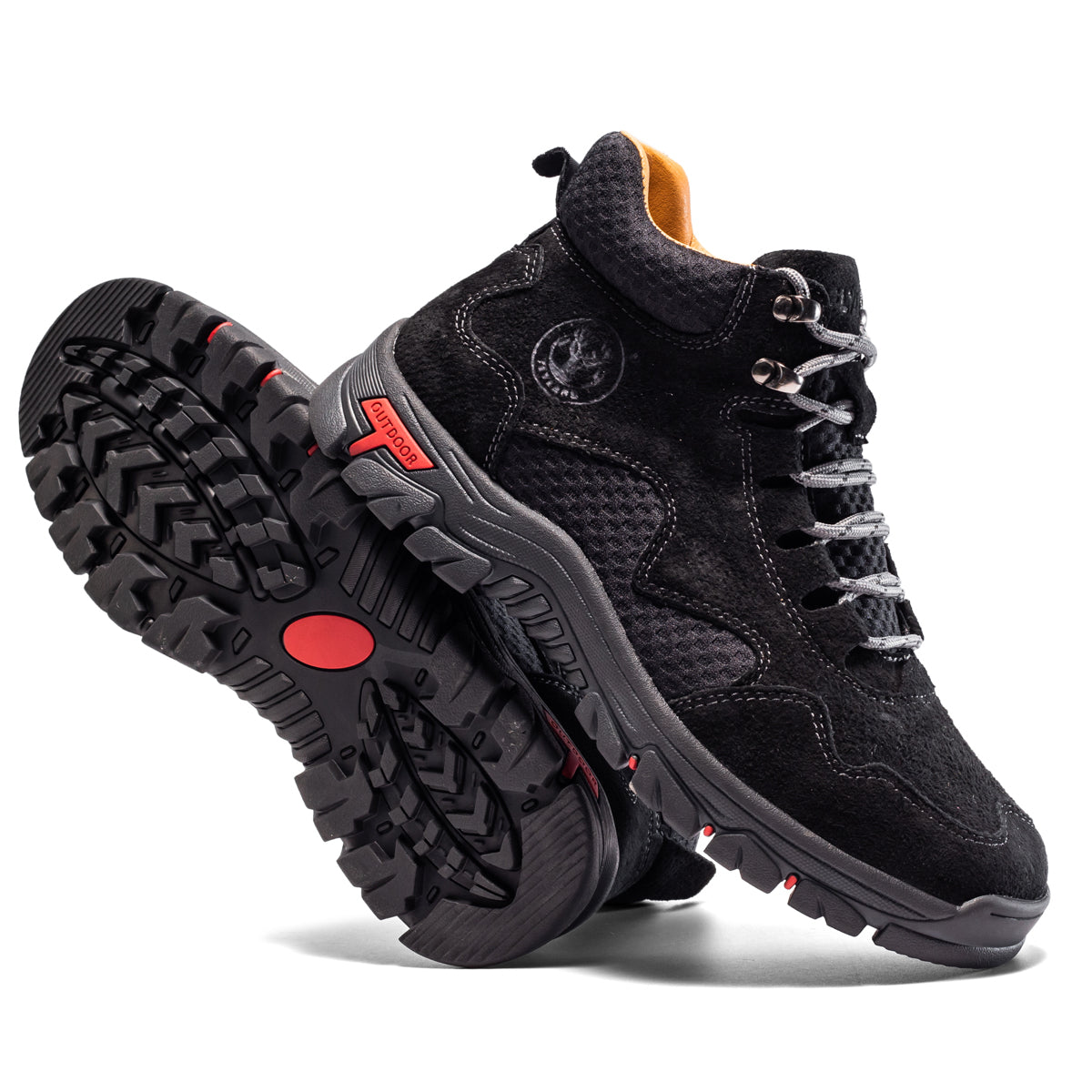 FLYLAND Men's Chukka Boots Casual Leather Shoes Ankle Shoes Non Slip Breathable Comfortable Mid Top for Driving Walking Outdoor